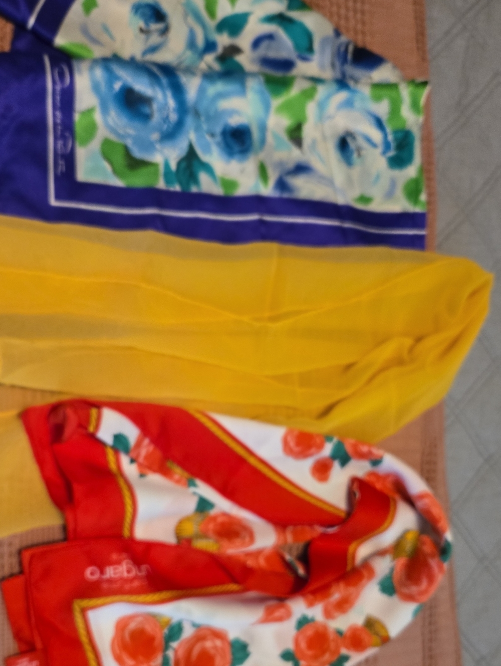 Vintage Oscar de la Renta Silk, Ungaro Italian and Vasa Japanese Scarf bundle